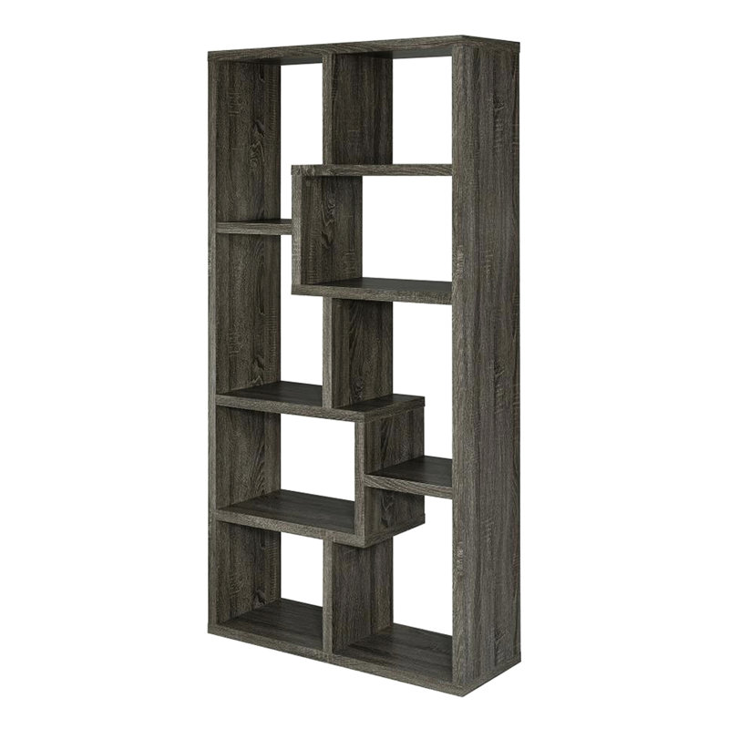 Bibliothèque patinée à 8 tablettes