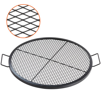 Brasero de 76 cm (30 po), rond, en acier robuste, portable pour les rassemblements en plein air, répartition uniforme de la chaleur, acier avec treillis métallique, matériau adapté à une utilisation extérieure