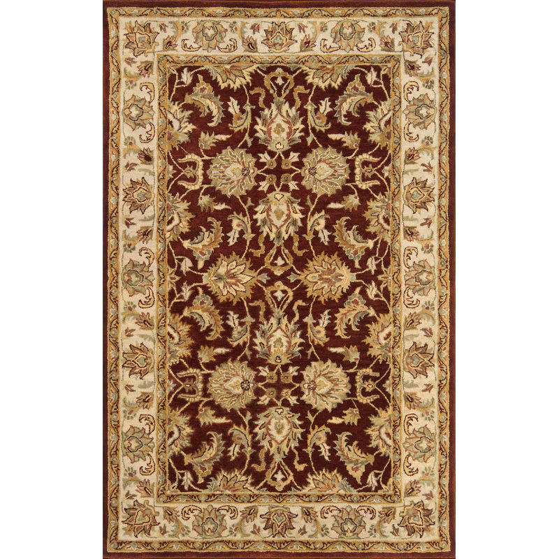 Tapis bourgogne en laine touffeté à la main Osblek, Rectangle 8 pi x 11 pi