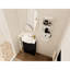 Meuble-lavabo moderne de 23 po avec lavabo, portes à fermeture en douceur, étagère de rangement, châtaignier noir, contreplaqué de haute qualité, rangement mural à trois niveaux, étagère réglable autoportante