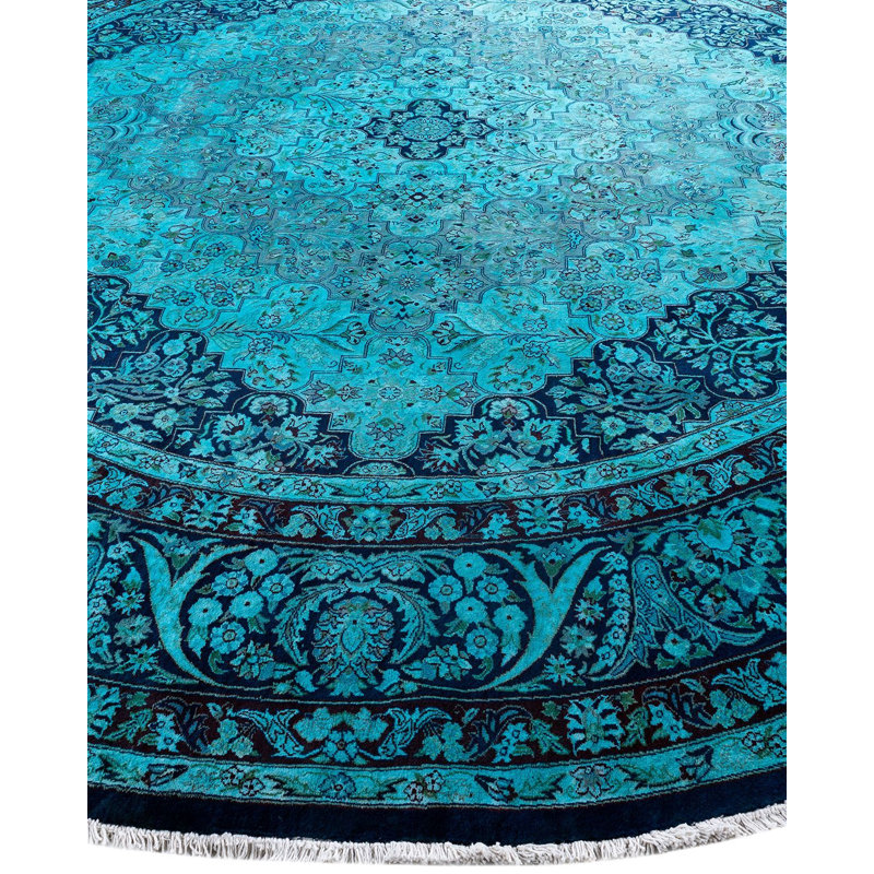 Overyed One-of-a-Kind Round 10'1" X 10'2" Hand Knotted Area Rug