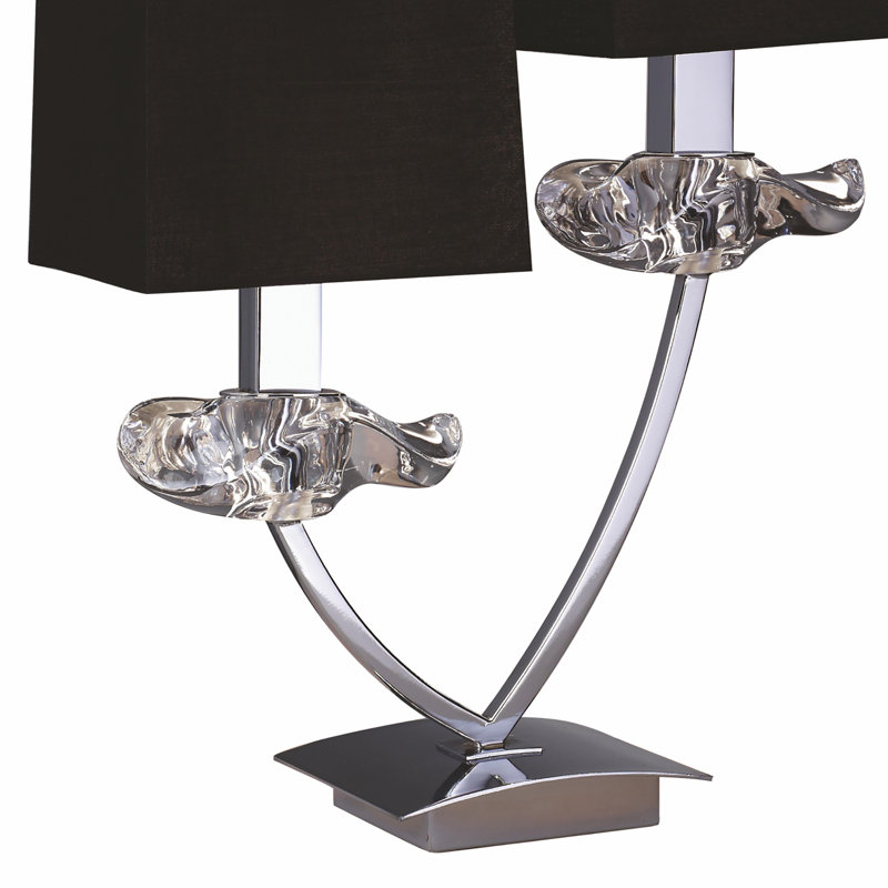 Metal Table Lamp, Silver/Black