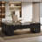 85.8" L-Shaped Executive Desk with File Cabinet & Multi-Storage-362609390