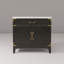 Meuble-lavabo simple en chêne noir avec plateau en marbre de Carrare-340400548