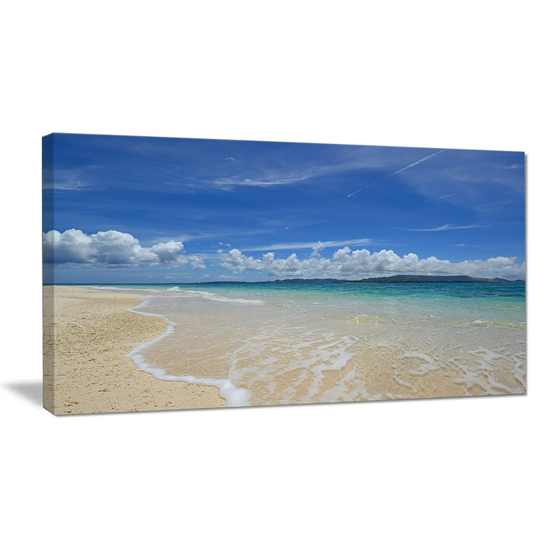 " Gorgeous Beach In Summertime ", 12" H x 20" W x 1" D, Wrapped Canvas