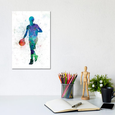 Young Man Basketball Player Dribbling by Paul Rommer - Painting on Canvas