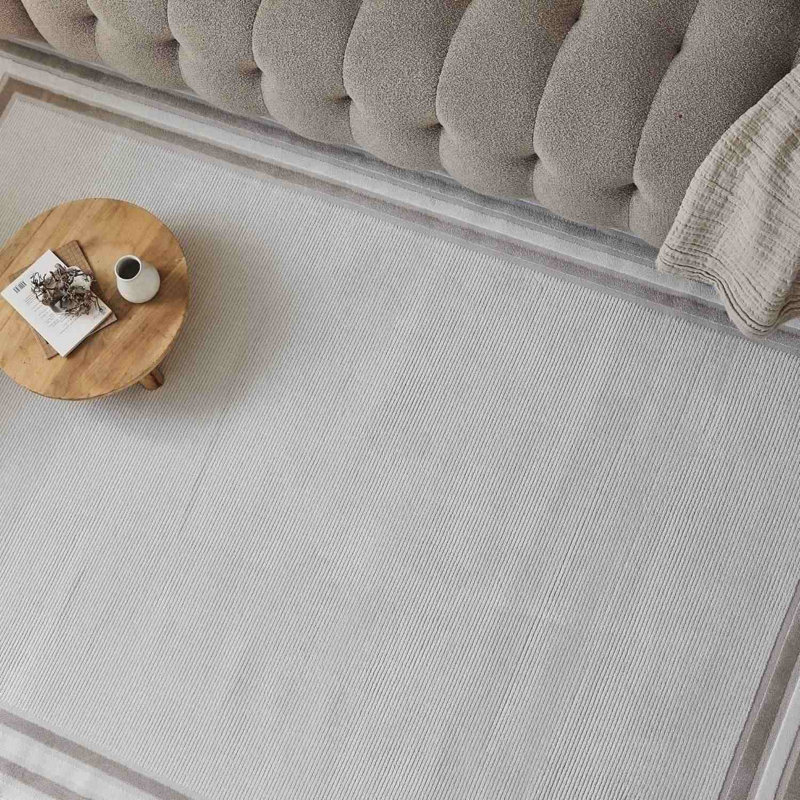 Carmel Modern Bordered Cream/Beige Area Rug, Rectangle 240 x 340 cm