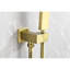 Système de douche en or brossé: pomme de pluie et douchette de 10 po à fixation au mur. Robinet double de salle de bain mural. Robinet de salle de bain avec valve et garniture. Buse autonettoyante. Conforme au tuyau standard américain. Processus d'installation facile