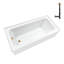 Baignoire en alcôve en acrylique blanc brillant avec drain externe 60 po x 30 po Streamline-101700368
