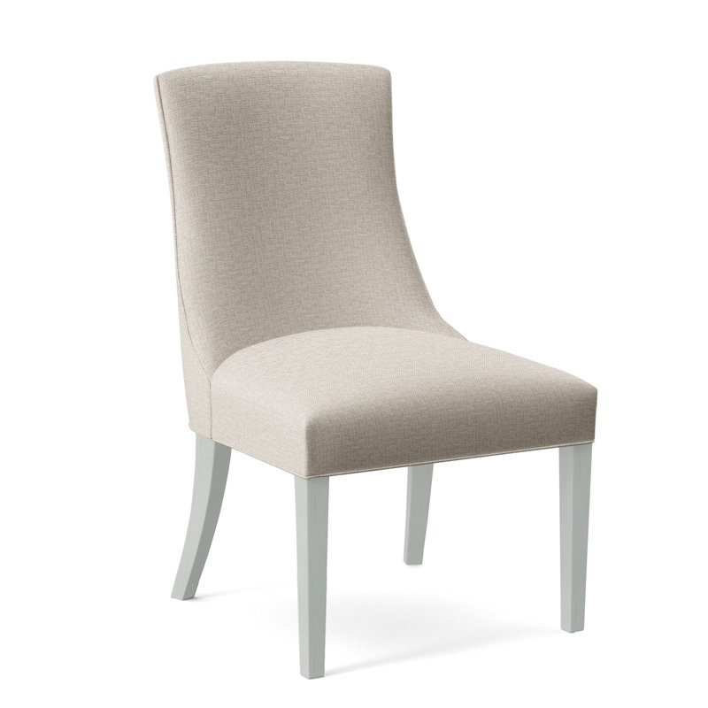 Chaise de salle à manger Tuxedo, Ivoire Crypton Performance; 0886-91, Finition nickel