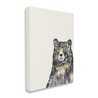 Bear Glasses Bow Tie Kids' Animal Art
