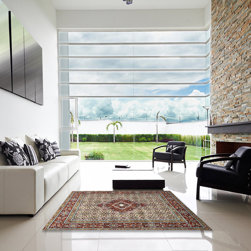 Gris oriental/brun Tapis décoratif croley, Carré 6 pi