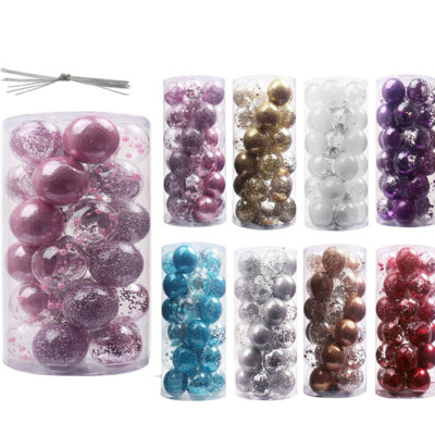 30 Pcs 2.36" Champagne Christmas Ornaments for Christmas Tree Small Shatterproof Balls Christmas Tree Decorations Xmas Ornaments Balls with Hanging Loop for Wedding Holiday Party Wreath Home Decor