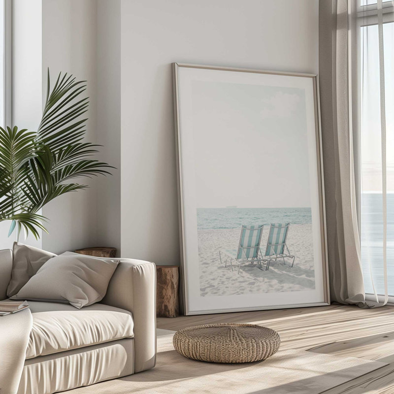 «Seaside Relaxation in Style II», reproduction encadrée, H 25 po x l 19 po, Blanc