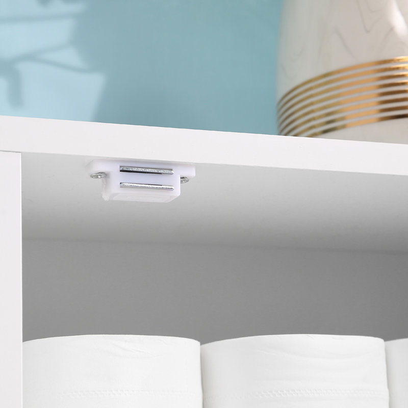 Armoire de rangement au-dessus de la toilette Latitude Run®, économiseur d'espace, organisateur de rangement avec tablette réglable, blanc