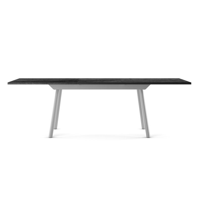Table de salle à manger extensible Natoya, Basalte / gris