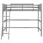 Lit mezzanine simple en bois massif avec échelle-2125245592