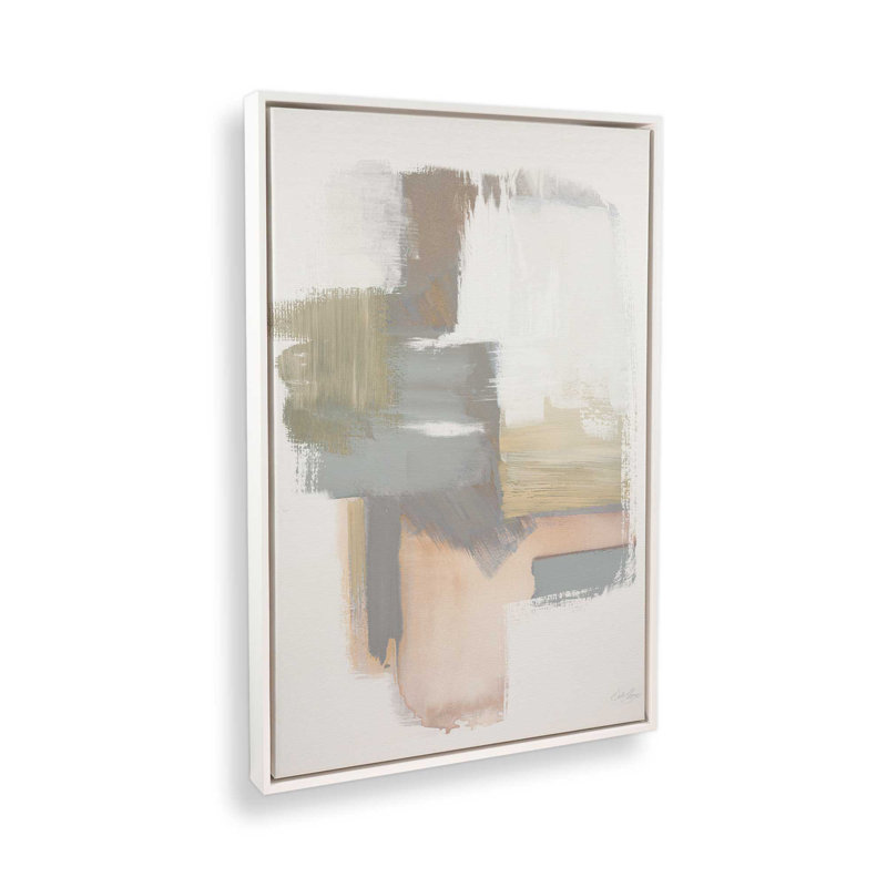 «Beige Ballet V2» sur papier, Opaque White Floater Framed Canvas, 18.75" H x 12.75" W x 1.75" D
