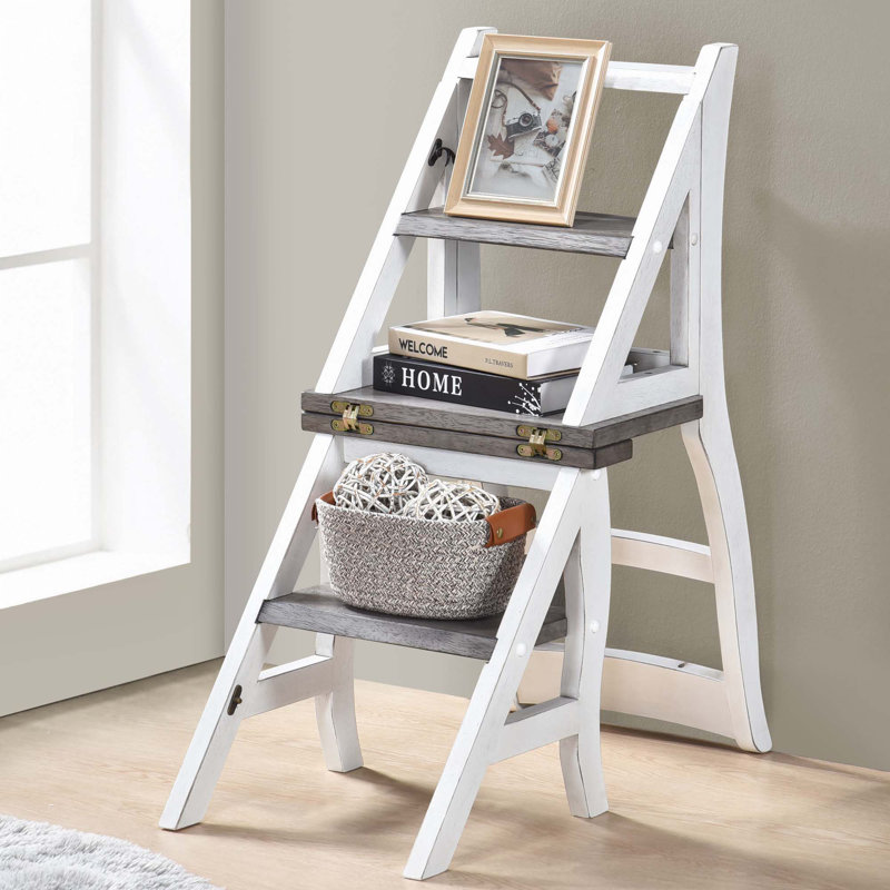 Chaise échelle pliable en bois massif