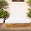 Élégante chaise longue de patio en bois d'acacia avec coussin réglable, finition teck