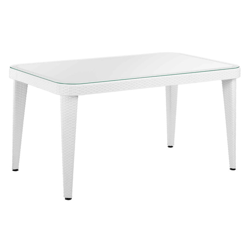 Ahuva Outdoor Dining Table , cm W cm D, 76 cm H x 90 cm L x 150 cm D, White