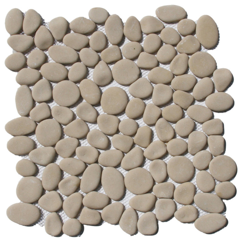 Lombok Random Sized Natural Stone Pebble Wall & Floor Tile, Tan