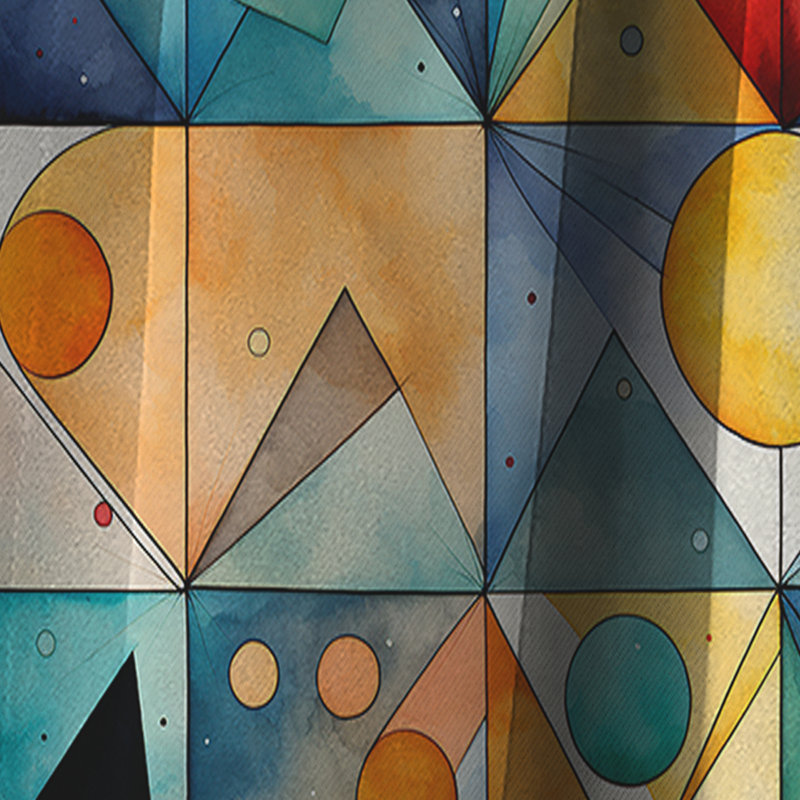 Bleu et rouge aquarelle Triangle Blaze - Rideau occultant géométrique abstrait - 1 panneaux, L 52 po x L 90 po