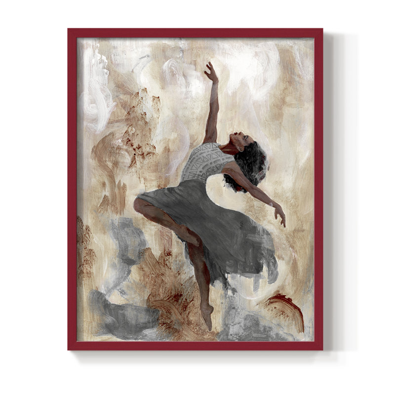Beautiful Dancer I, reproduction encadrée - bois massif, H 15 po x l 12 po, Rouge