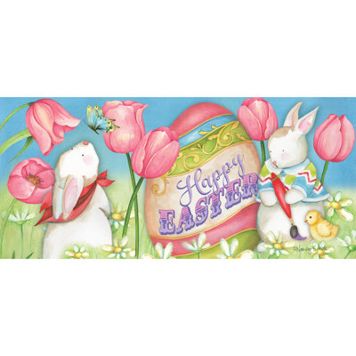 Plourde Non-Slip Floral Easter Doormat