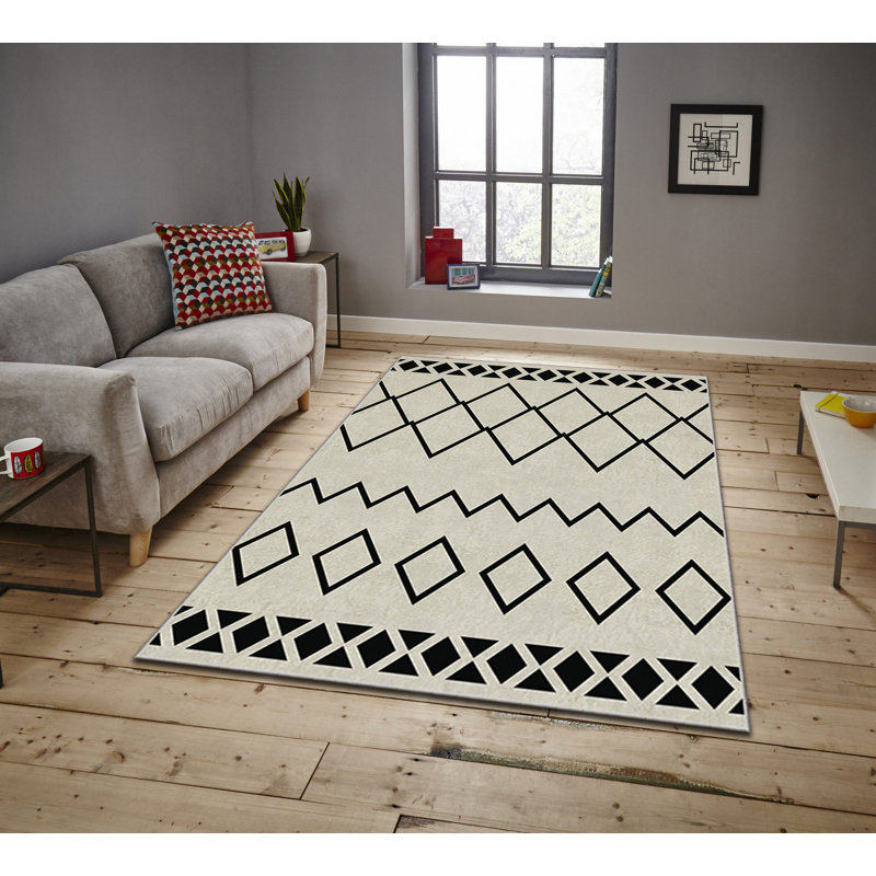 Luxurious Velvet Area Rug, 4.6 x 7.2 Feet | 100% Polyester, 740 g/m² | Non-Slip Felt Dot Underside, Machine Washable | Digital Print Design, Easy to Clean, Perfect for Living Room & Bedroom Décor