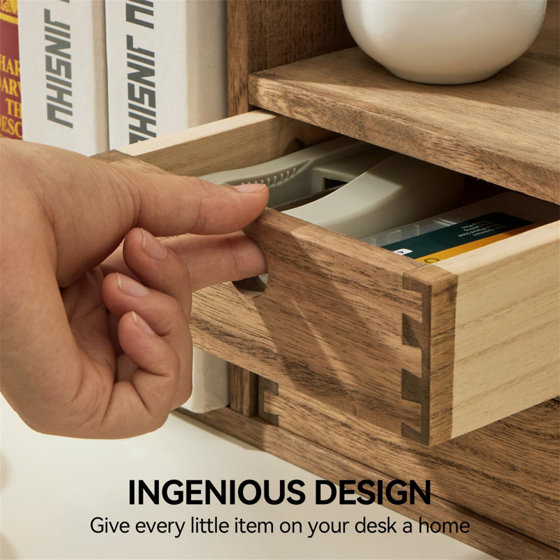 Manufactured Wood Desk Organizer, Brown