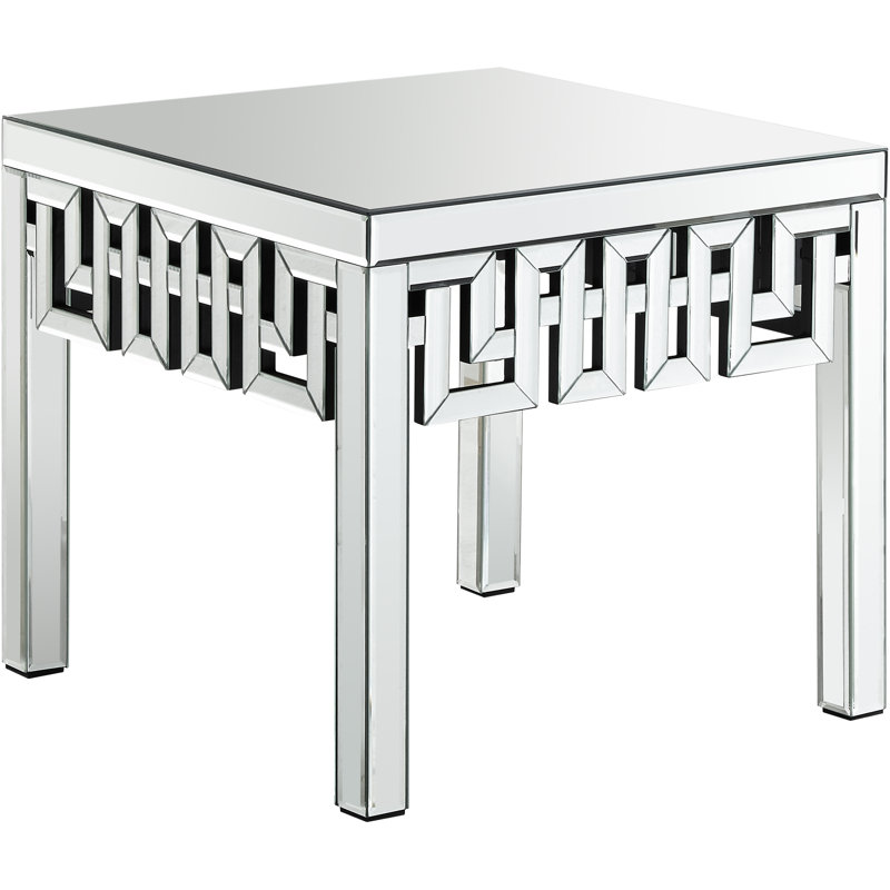 Luong Mirrored Glass Top End Table