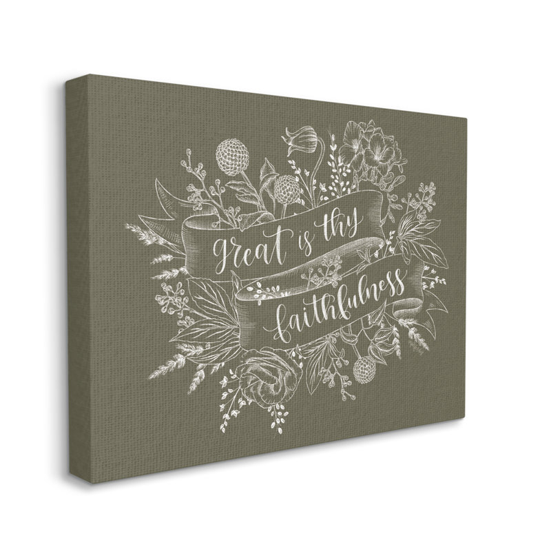 Bordure botanique «Great Is Thy Faithfulness» par Imperfect Dust - impression, Toile tendue, L 20 po x H 16 po