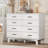 37" Tall 8-Drawer Dresser, Modern Chest of Drawers with X-Shape Base & Adjustable Center Leg, Metal Handles, Anti-Tip Design, Wide Closet Organizer and Storage, White-539804660