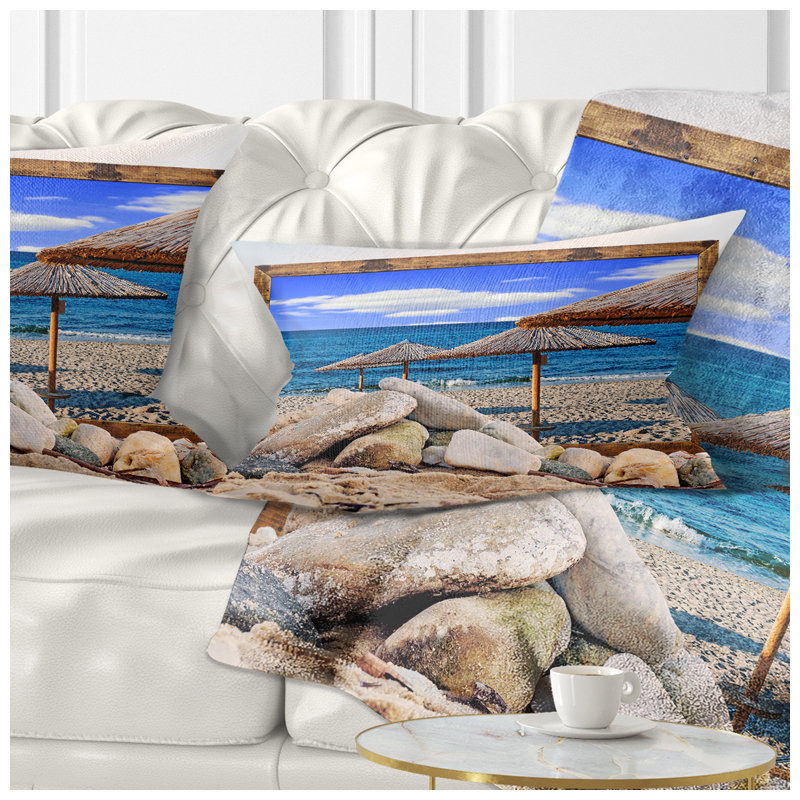 Coussin de plage à effet décoratif encadré