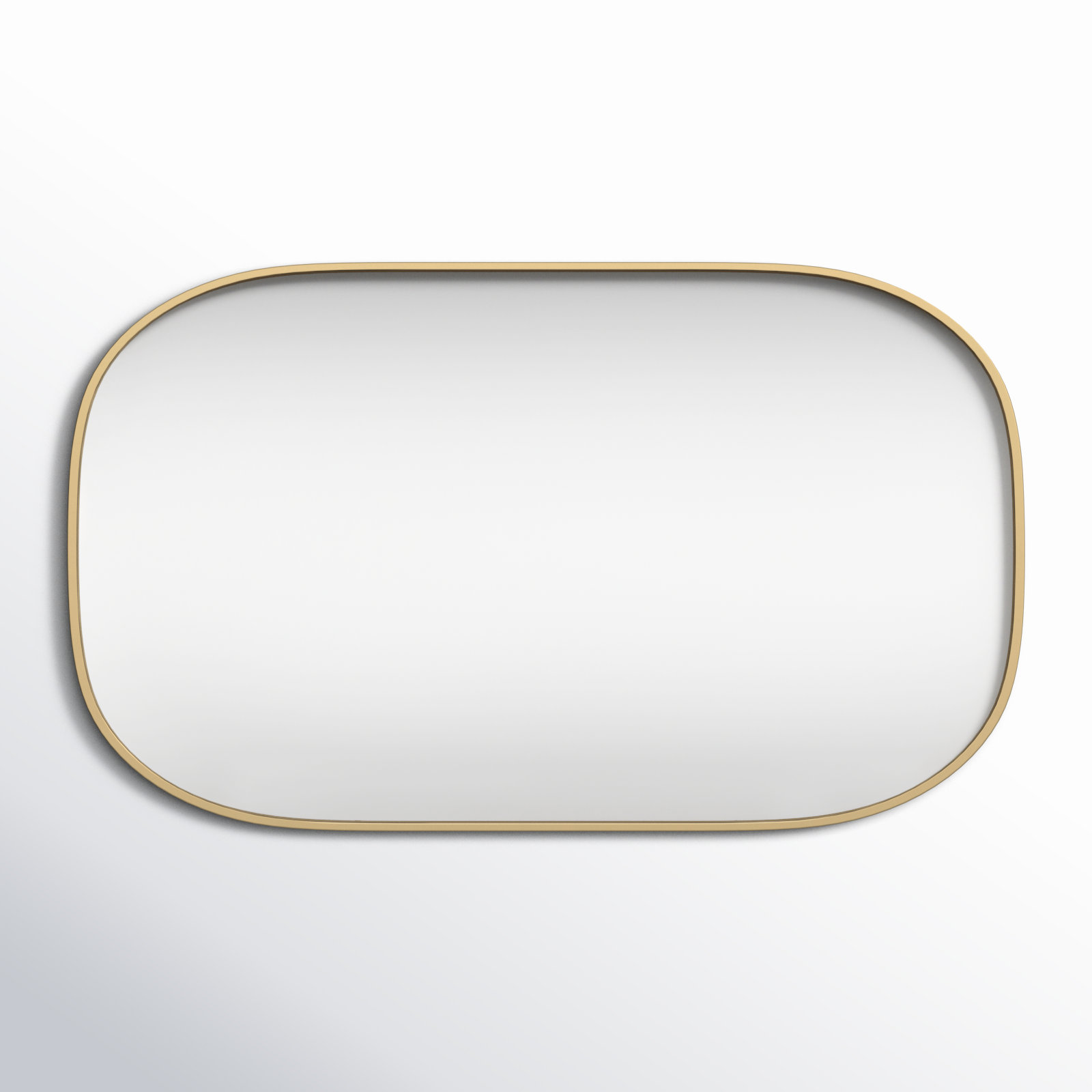 Sabine Metal Curved Oval Wall Mirror, Brass, 40" x 24"