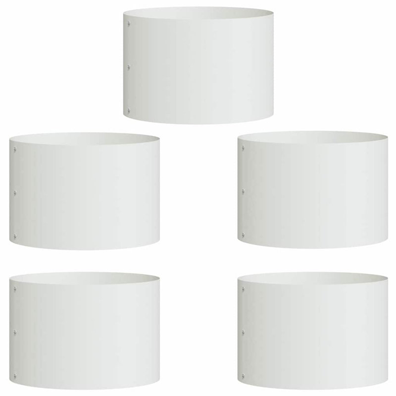 Garden Planters 5 Pcs 20 Cm Steel, 20cmH x 30cmW x 30cmD, White