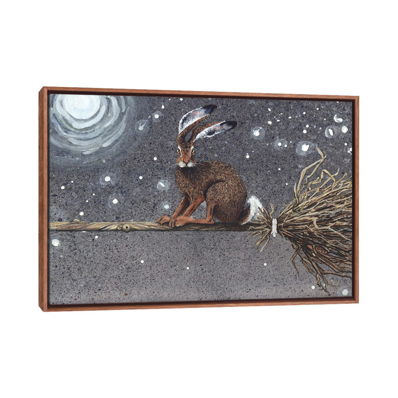 " Flyaway Hare " by Maggie Vandewalle, 18" H x 26" W x 1.5" D, Classic Wood Framed Canvas