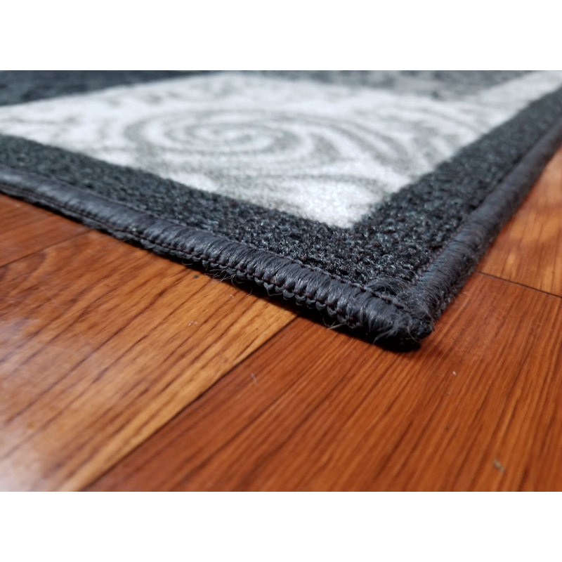 Grandison Geometric Synthetic Non-Skid Kitchen Mat, Runner 1.8' x 4.11"