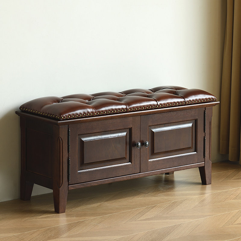 Banc de rangement pour chaussures en bois massif 8 paires