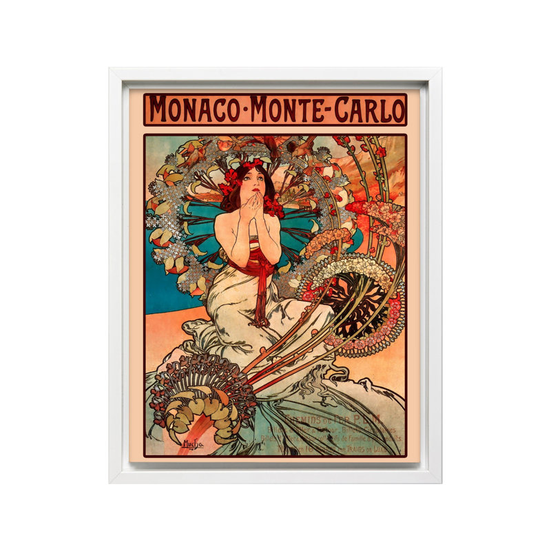 Monaco Monte Carlo No2, Canevas, Encadrement blanc, H 16 po x l 20 po