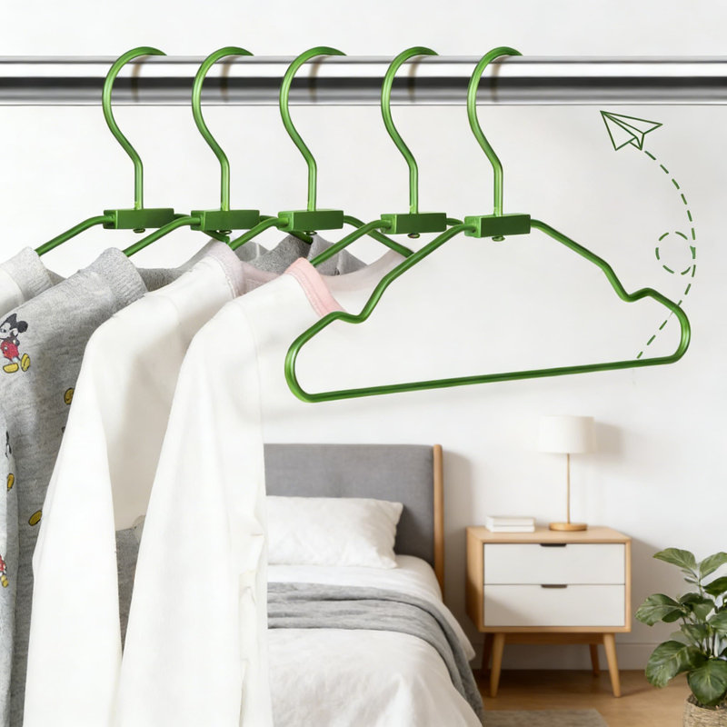 Ensemble de 20 cintres en aluminium robustes, cintres pour enfants peu encombrants avec rainures antidérapantes, support en métal antirouille pour l'organisation de la garde-robe