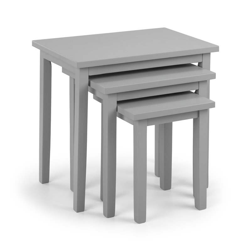Elvina Solid Wood Nesting Tables, Grey