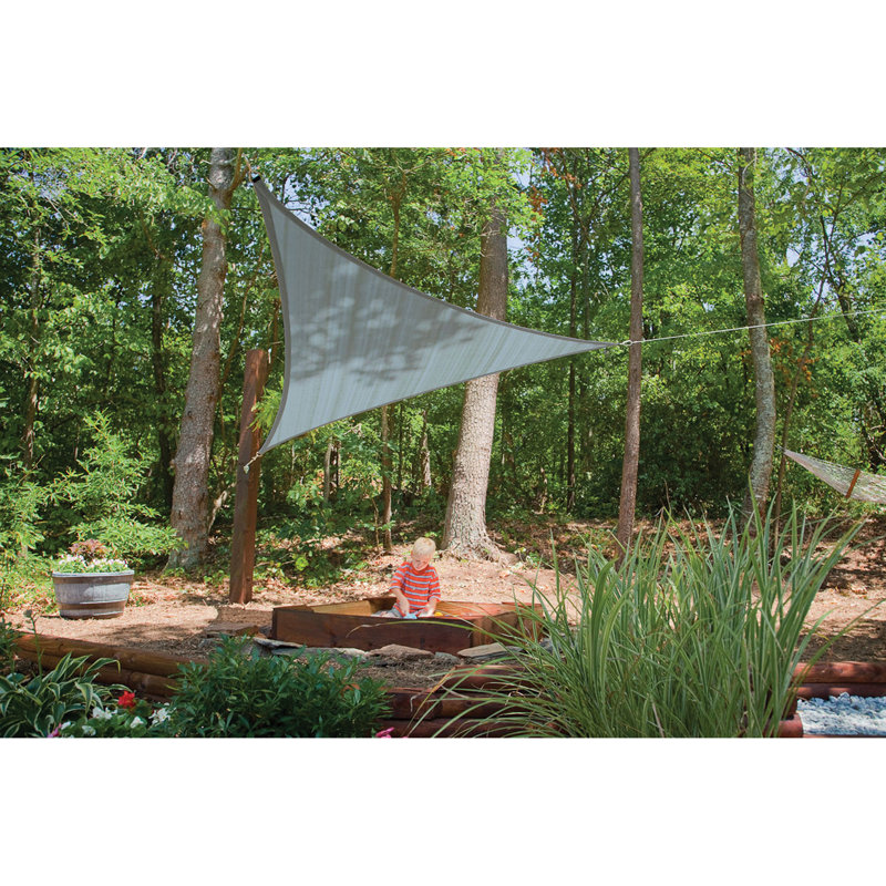 Sea Blue 12ft Triangle Shade Sail with Steel Fittings