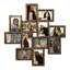 Cadre 12 photos à collage rustique, présentoir multi photos aspect bois vieilli pour photos 4 "x 6"