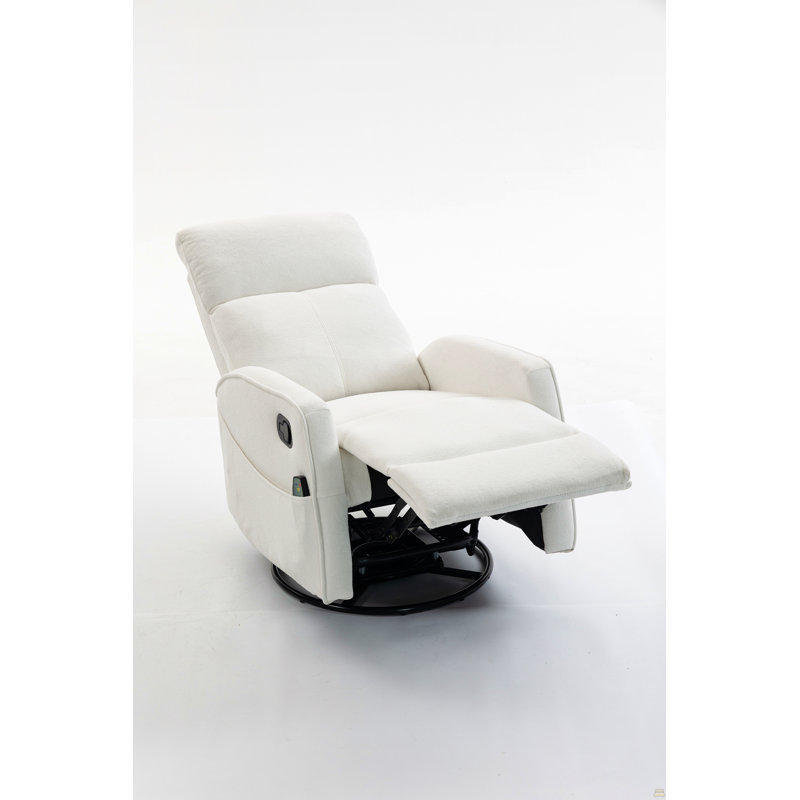 Fauteuil court en peluche, Blanc, crème
