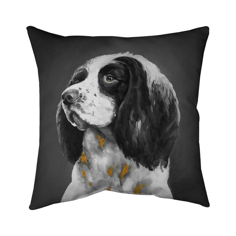 English springer spaniel dog - 26"x26" Throw pillow - Poly twill - Print on demand, 26" x 26", Polyester/Polyfill