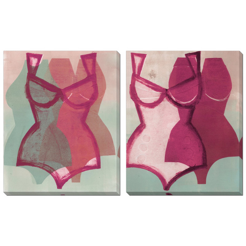 Ensemble d'art mural en toile rose