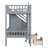 Twin-Over-Twin Bunk Bed with Changeable Table, Bunk Bed Turn into Upper Bed and Down Desk -Pink-412141461