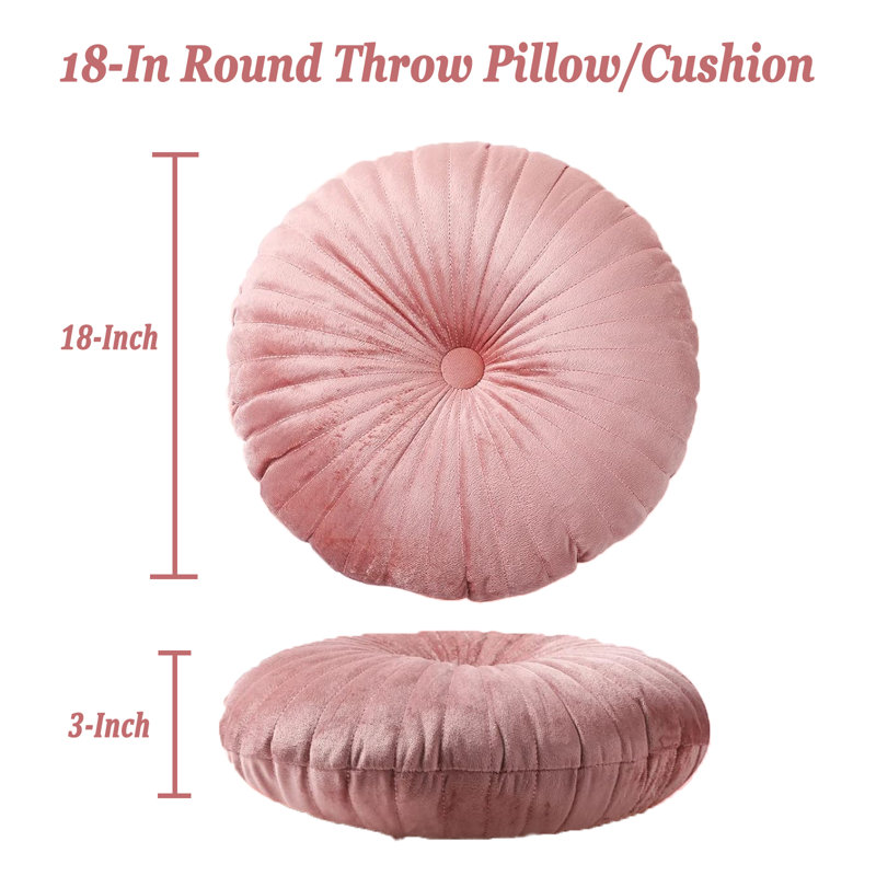 Coussin décoratif en velours 18 po , Rose